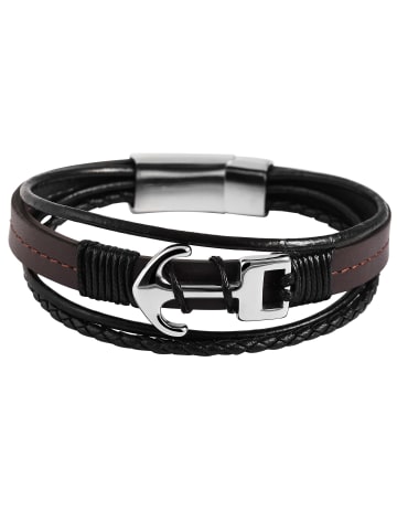 Adeliás Herren Armband aus Edelstahl 22,5 cm in braun