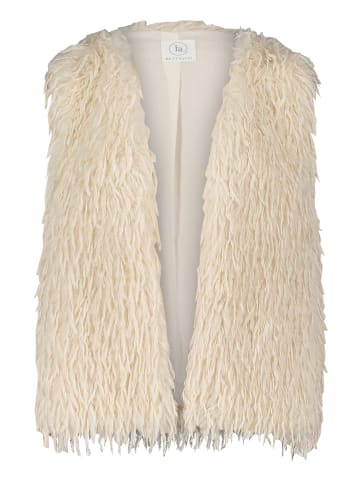 BETTY & CO Kunstfell-Weste mit Fransen in cream