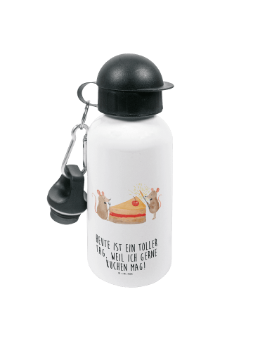 Mr. & Mrs. Panda Kindertrinkflasche Mäuse Kuchen mit Spruch in Weiß