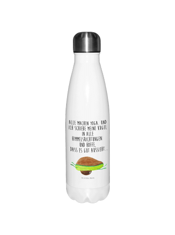 Mr. & Mrs. Panda Thermoskanne Avocado Yoga mit Spruch in Weiß