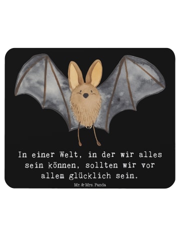 Mr. & Mrs. Panda Mauspad Fledermaus Flügel mit Spruch in Schwarz