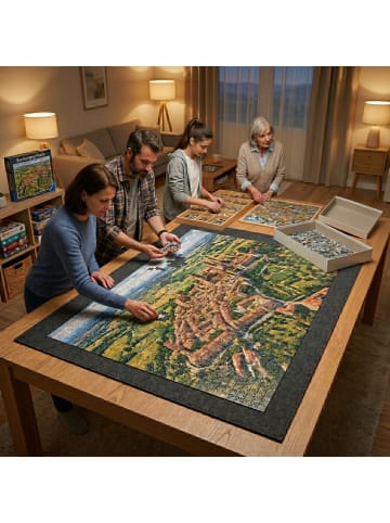 relaxdays Puzzlebrett in Grau - (B)116 x (T)78 cm