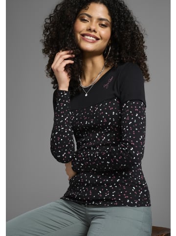 Kangaroos 2-in-1-Langarmshirt in schwarz