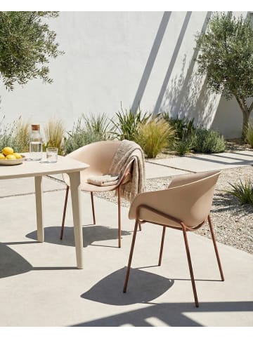 Beliani 2er-Set Gartenstuhl METEORA in Beige/Braun