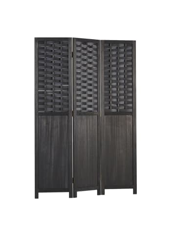 Homestyle4u 3-tlg. Paravent in Schwarz 120x170