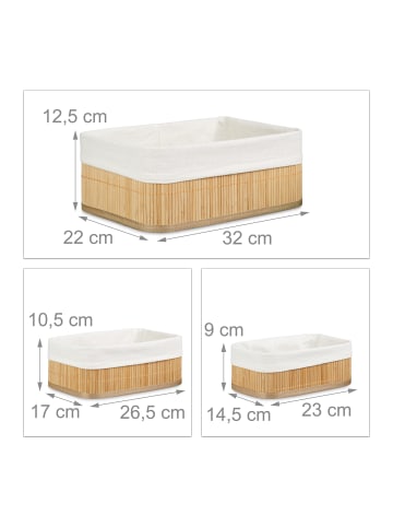 relaxdays 12 x Regalkorb in Natur - (B)32 x (H)12,5 x (T)22 cm