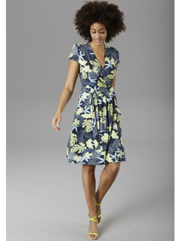 Aniston SELECTED Sommerkleid in schwarz-weiß-hellblau-hellgrün