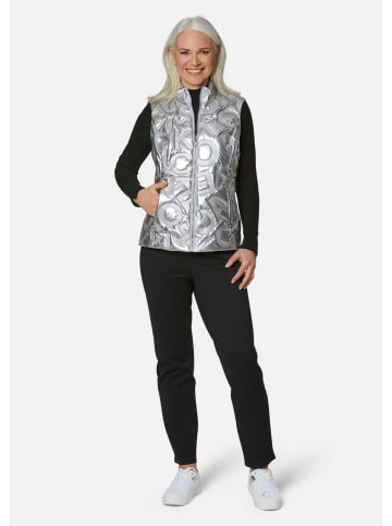 GOLDNER Kurzgröße:  Weste mit leichtem Fantasiestepp in silber