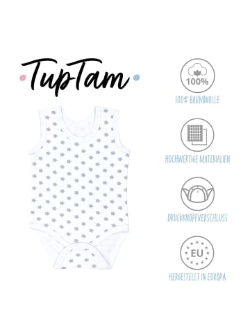 TupTam Baby Mädchen Achselbody 5er Pack in weiß/grau