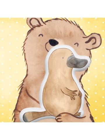 Mr. & Mrs. Panda Kissen Schnabeltier Mut ohne Spruch in Weiß