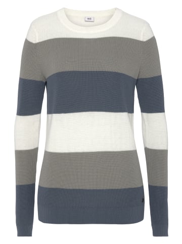 H.I.S. Strickpullover in blau-gestreift