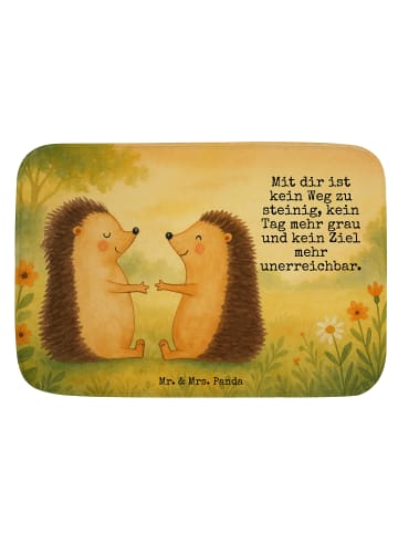 Mr. & Mrs. Panda Badeteppich Igel Liebe Design mit Spruch in Weiß