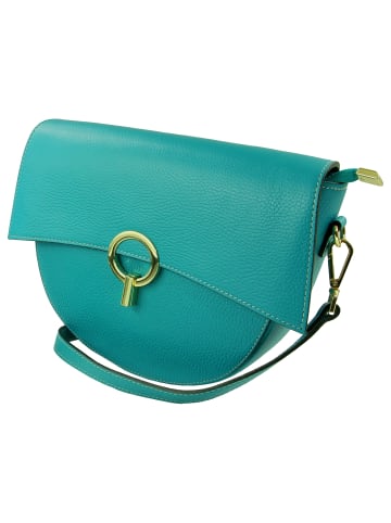 Toscanto Leder Umhängetasche, Citytasche Toscanto Tasche türkis ca. 30cm