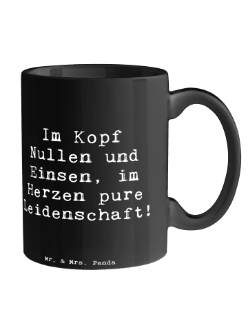 Mr. & Mrs. Panda Tasse Spruch Programmierer Herz mit Spruch in Schwarz