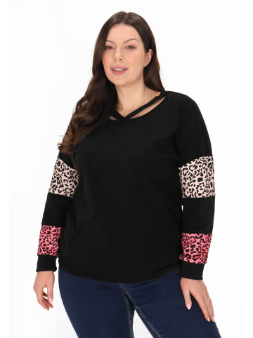 Usha Women Plus Size Sweatshirt in multicolor black