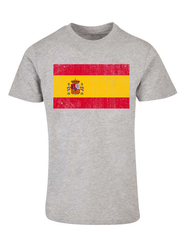 F4NT4STIC T-Shirt Spanien Flagge Spain distressed in grau meliert
