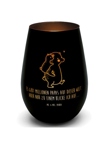 Mr. & Mrs. Panda Teelichthalter Papa Bär mit Spruch in Schwarz