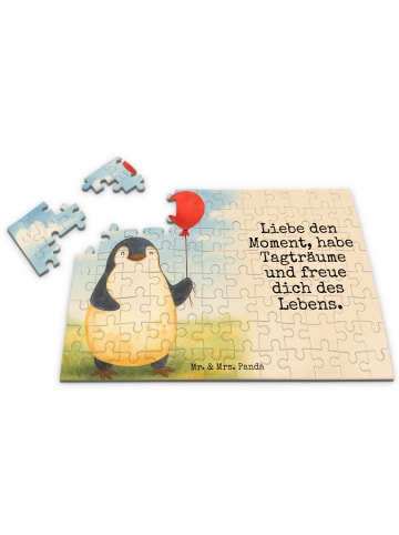 Mr. & Mrs. Panda Puzzle Pinguin Luftballon Design mit Spruch in Weiß