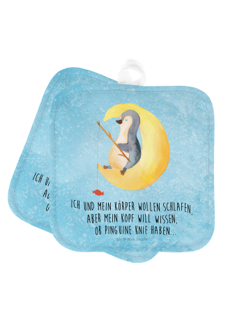Mr. & Mrs. Panda Topfuntersetzer Pinguin Mond mit Spruch in Eisblau