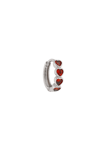 myMo Women Hoop Earrings in Silver Red