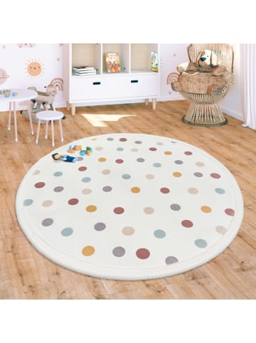 KADIMA DESIGN Kinderteppich waschmaschinenwaschbar Punkte Kinderzimmer in Mehrfarbig