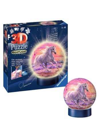 Ravensburger Konstruktionsspiel Puzzle 72 Teile 3D Puzzle Nachtlicht Pferde am Strand 6-99 Jahre in bunt