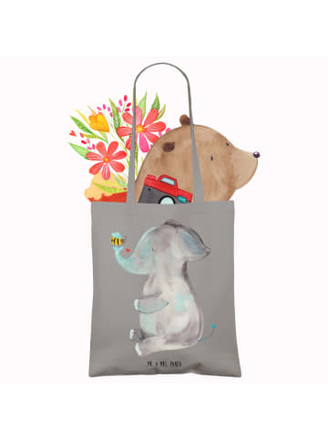 Mr. & Mrs. Panda Einkaufstasche Elefant Biene ohne Spruch in Light Grey