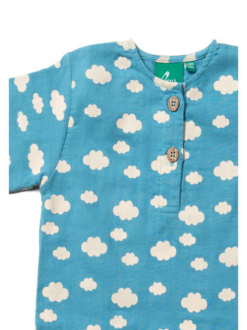 Little Green Radicals Kurzärmeliges Henley-Top in Blau mit lockerer Passform