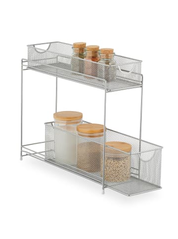 relaxdays Küchenschrank Organizer in Silber - (B)15 x (H)40 x (T)46 cm