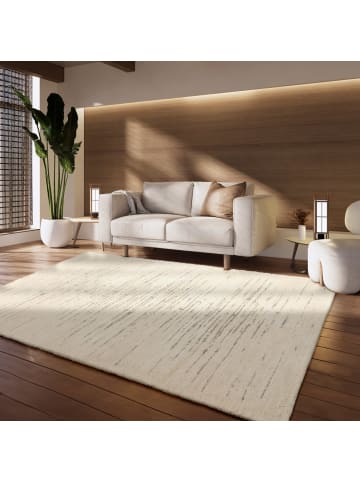 KADIMA DESIGN Teppich Kurzflor meliert Wohnzimmer in Creme