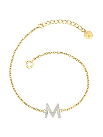Glanzstücke München Armband Buchstabe M Sterling Silber Zirkonia in gelbgold