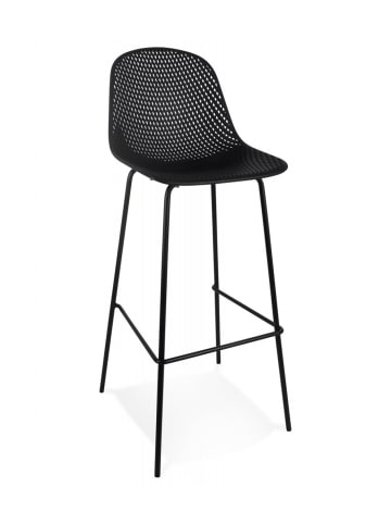 KADIMA DESIGN Barhocker Perforation Kunststoff | Schwarz | 75cm Sitzhöhe in Schwarz