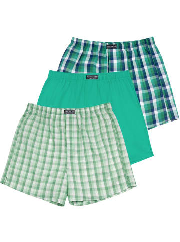 normani 3 Stück Herren Web Boxershorts in Grün