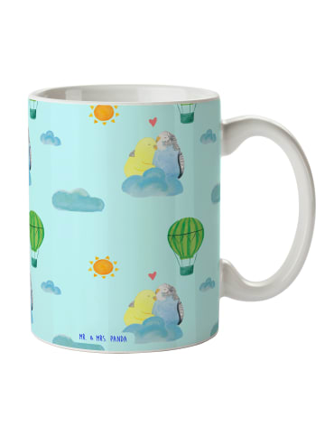 Mr. & Mrs. Panda Keramtiktasse Wellensittich Liebe ohne Spruch in Blau