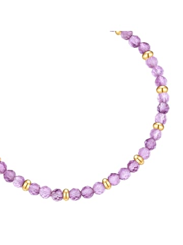 Glanzstücke München Armband aus Edelstahl mit Amethyst in gelbgold
