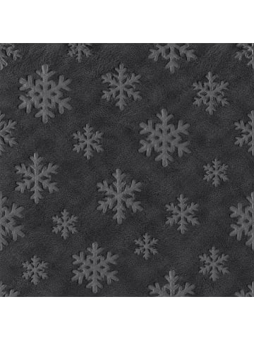 Traumschlaf Kuscheldecke Schneeflocken in schwarz