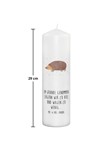 Mr. & Mrs. Panda Kerze Igel Herzen mit Spruch in Weiß