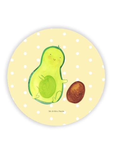 Mr. & Mrs. Panda Kühlschrankmagnet Avocado Kern rollt ohne Spruch in Gelb Pastell
