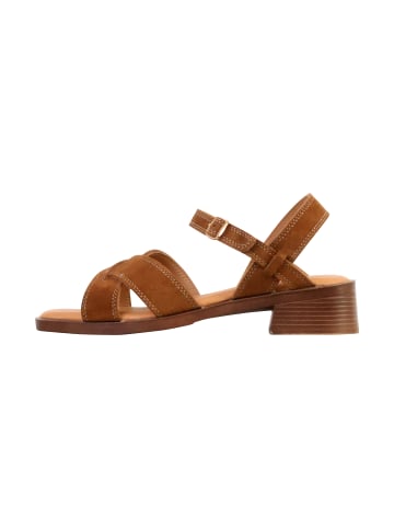 Divine Factory Leder-Absatzsandalen Alénoa Braun