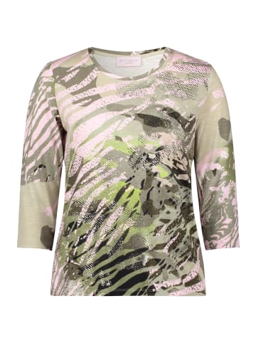 Betty Barclay Basic Shirt mit Print in Khaki/Cream