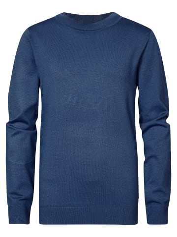 Petrol Industries Unifarbener Pullover Jerome in Blau