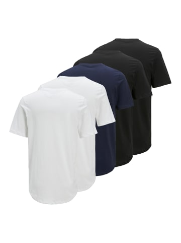 Jack & Jones T-Shirt 5er Pack in Weiß/Blau/Schwarz