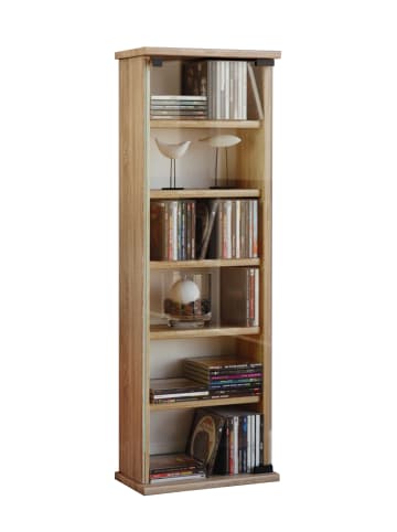 VCM  Holz CD DVD Stand Regal Schrank Vetro Glastür in Sonoma-Eiche