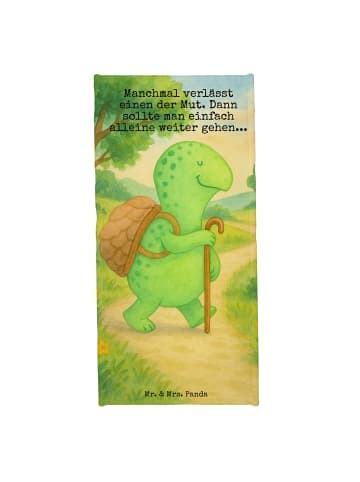 Mr. & Mrs. Panda Badhandtuch Schildkröte Wanderer Design mit Spruch in Weiß