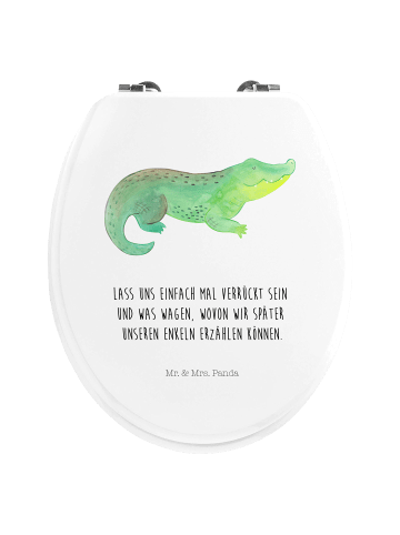 Mr. & Mrs. Panda WC Sitz Krokodil mit Spruch in Weiß