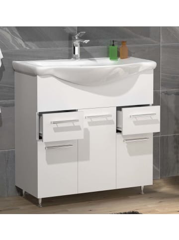 ebuy24 Waschbeckenunterschrank LisaloXL Weiß 75 x 45 cm