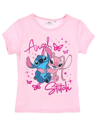 Disney T-Shirt Disney Lilo & Stitch mit Glitzerdetails in Rosa