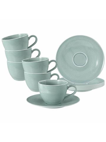 Seltmann Weiden 6er Set Kaffeetassen mit Untertassen Beat Color Glaze 260 ml in Arktisblau