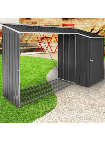 VCM  Metall Kaminholzregal Holzlager 161 x 161 x 63 cm in Anthrazit