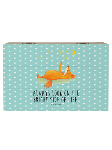 Mr. & Mrs. Panda Holzbox mit Deckel Fuchs Sterne mit Spruch in Türkis Pastell